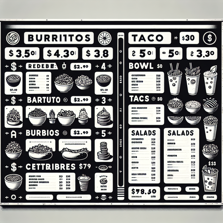 Printable Chipotle Menu With Prices