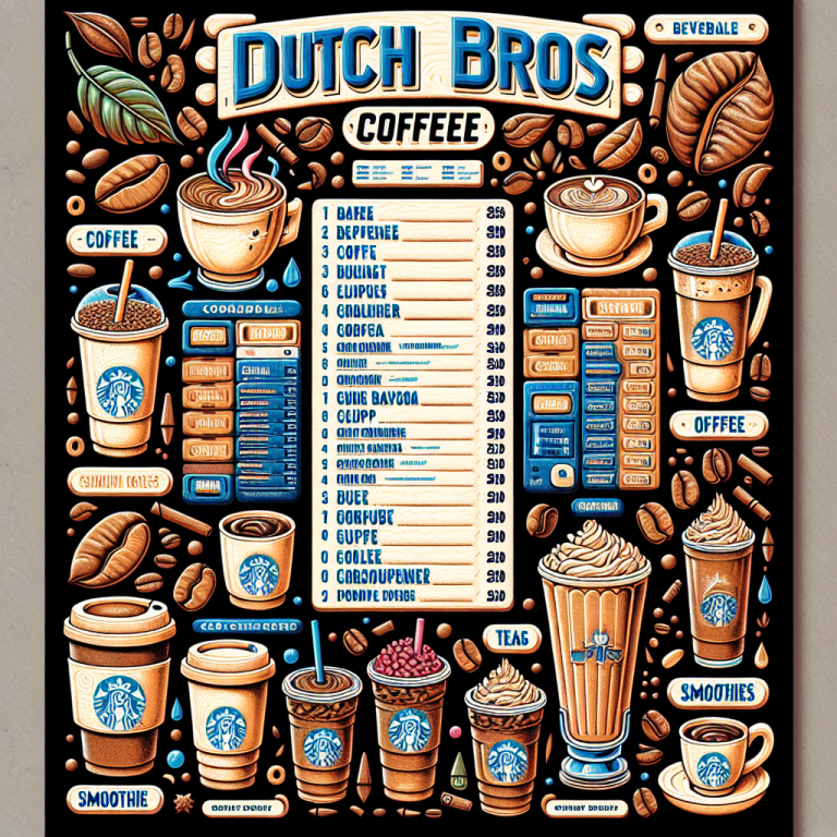 Dutch Bros Menu With Calories