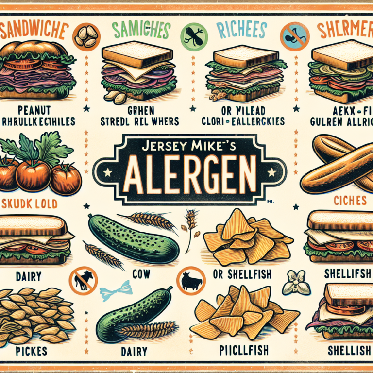 Jersey Mikeʼs Allergen Menu