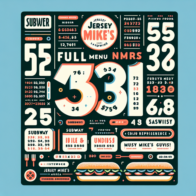 Jersey Mikeʼs Full Menu Numbers