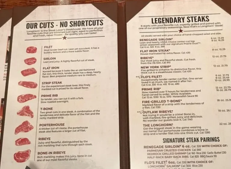 Longhorn Steakhouse Boise Menu