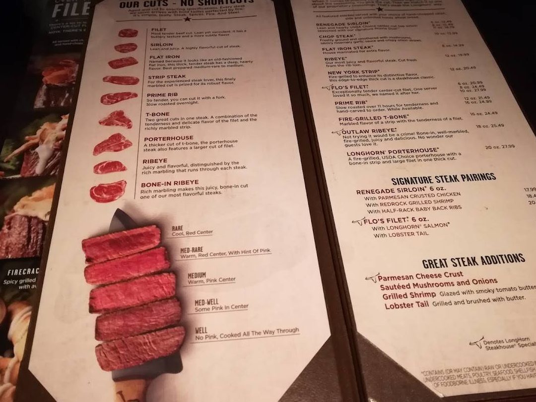 Longhorn Steakhouse Daytona Beach Menu