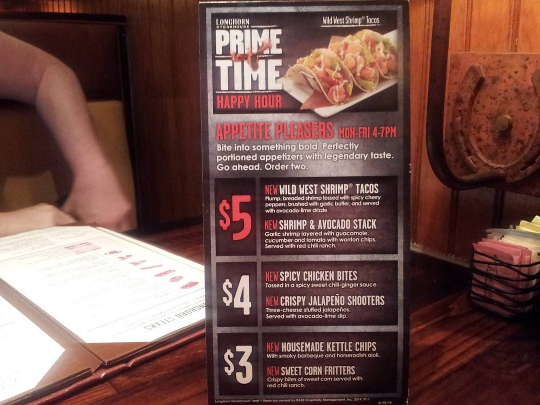 Longhorn Steakhouse Mobile Menu