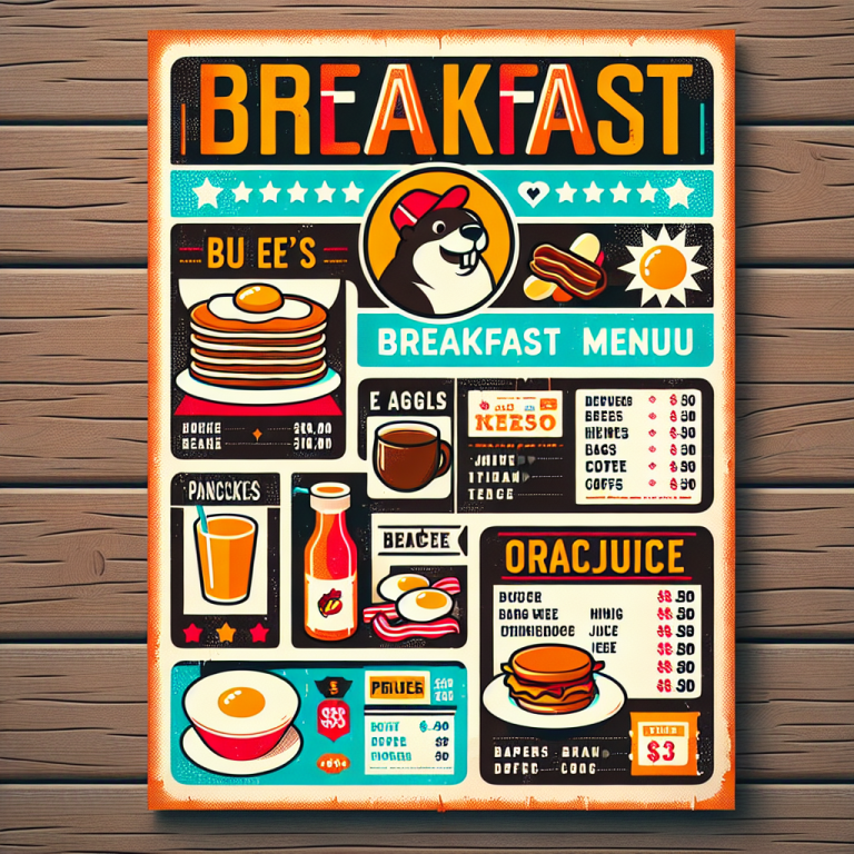 Buc EeʼS Breakfast Menu With Prices