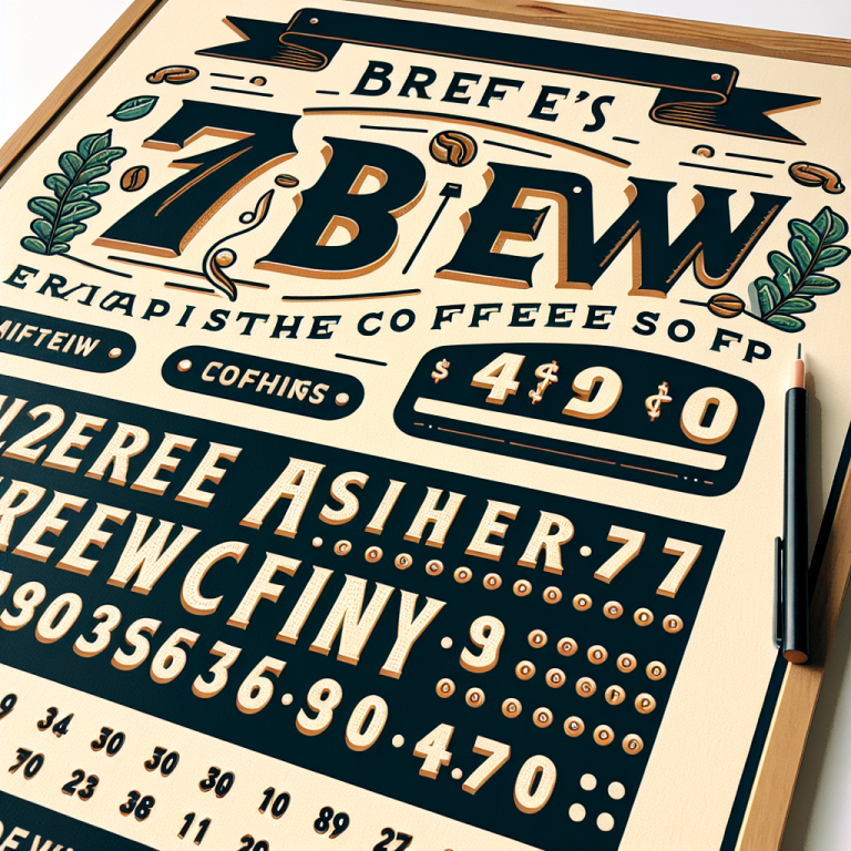 7 Brew Menu With Prices First Letter Capital Of Every Word Do Not Use Full Stop