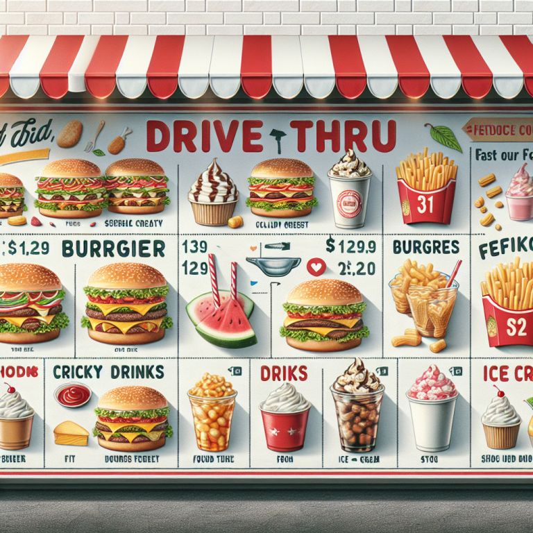 Wendyʼs Drive Thru Menu Board