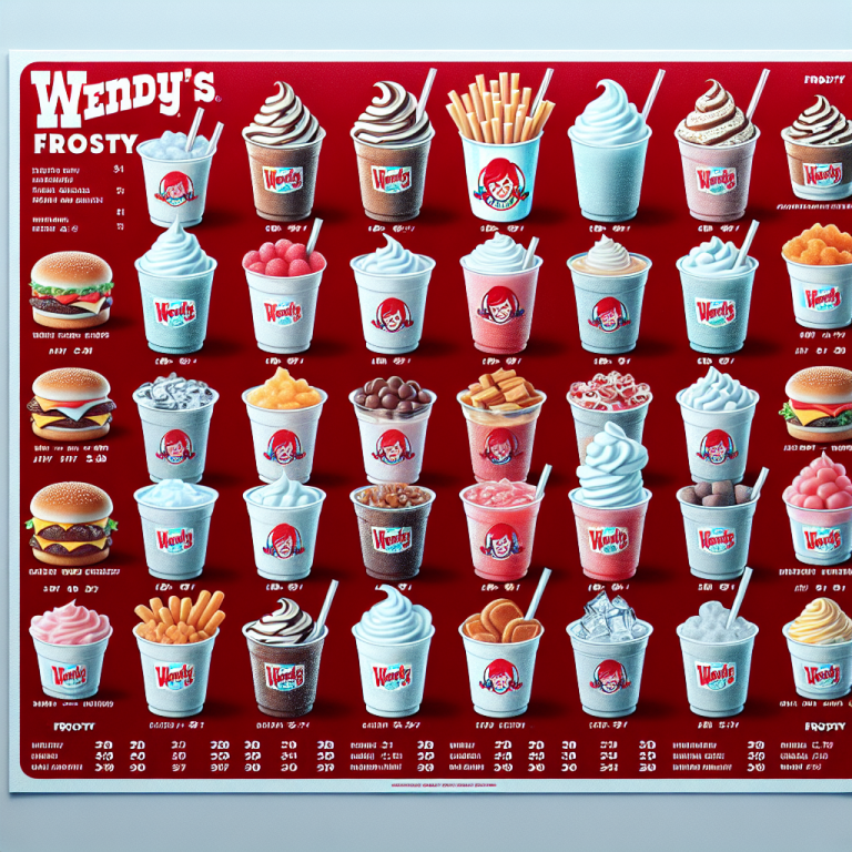 WendyʼS Frosty Menu With Prices