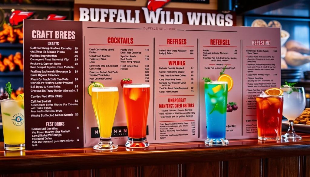 Buffalo Wild Wings bar menu