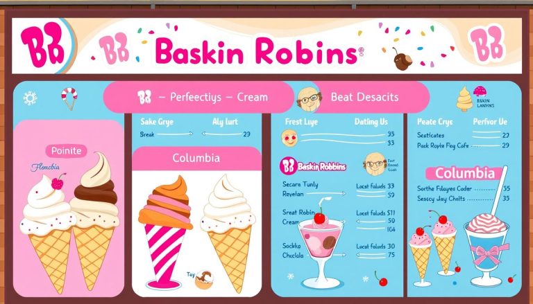 baskin robbins columbia menu